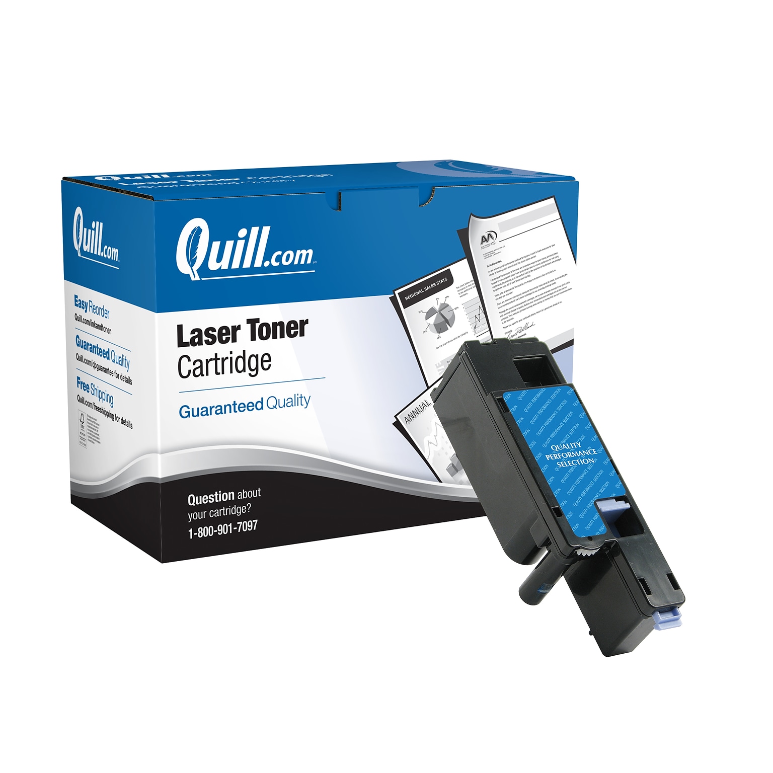 Quill Brand® Remanufactured Cyan Standard Yield Toner Cartridge Replacement for Dell C1660 (5R6J0) (Lifetime Warranty)