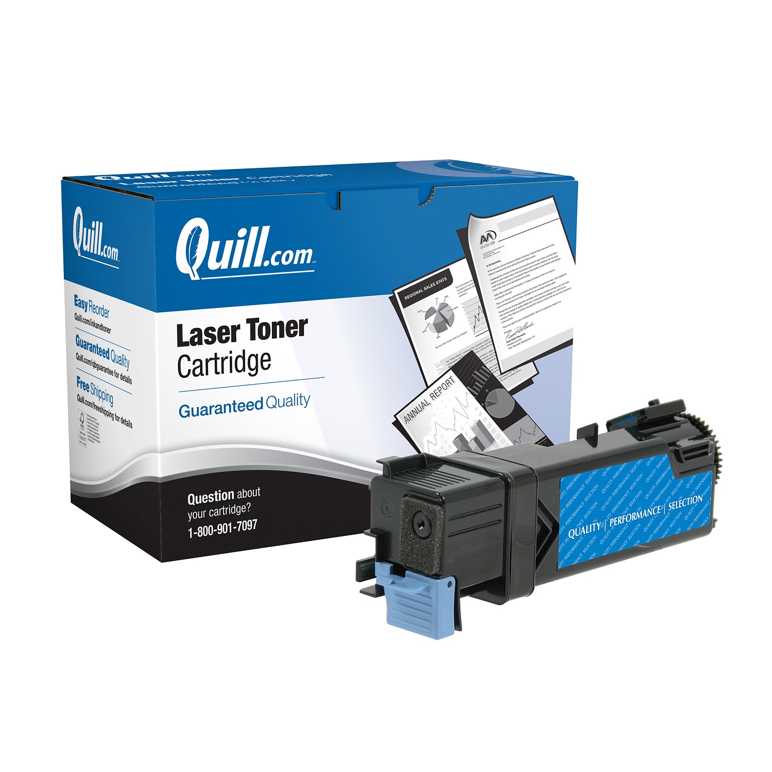 Quill Brand® Remanufactured Cyan High Yield Toner Cartridge Replacement for Dell 2150/2155 (THKJ8) (Lifetime Warranty)