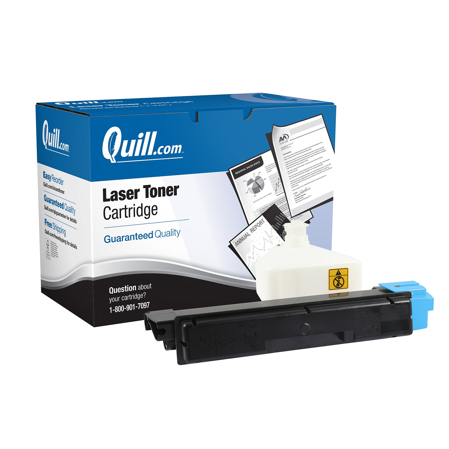 Quill Brand® Kyocera TK-592 Remanufactured  Cyan Toner Cartridge, Standard Yield (Lifetime Warranty)