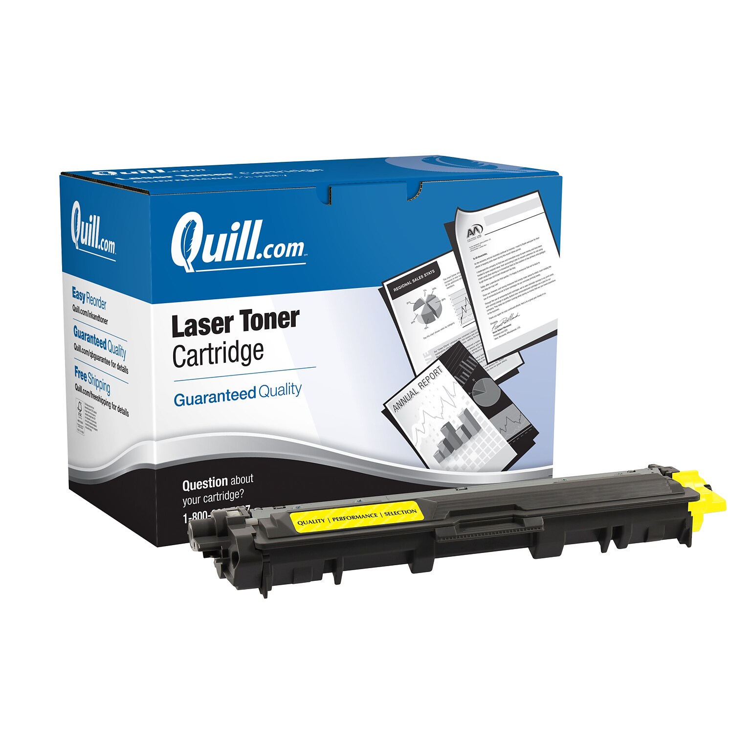 Quill Brand® Remanufactured Yellow High Yield Toner Cartridge Replacement for Brother TN-225 (TN225Y) (Lifetime Warranty)