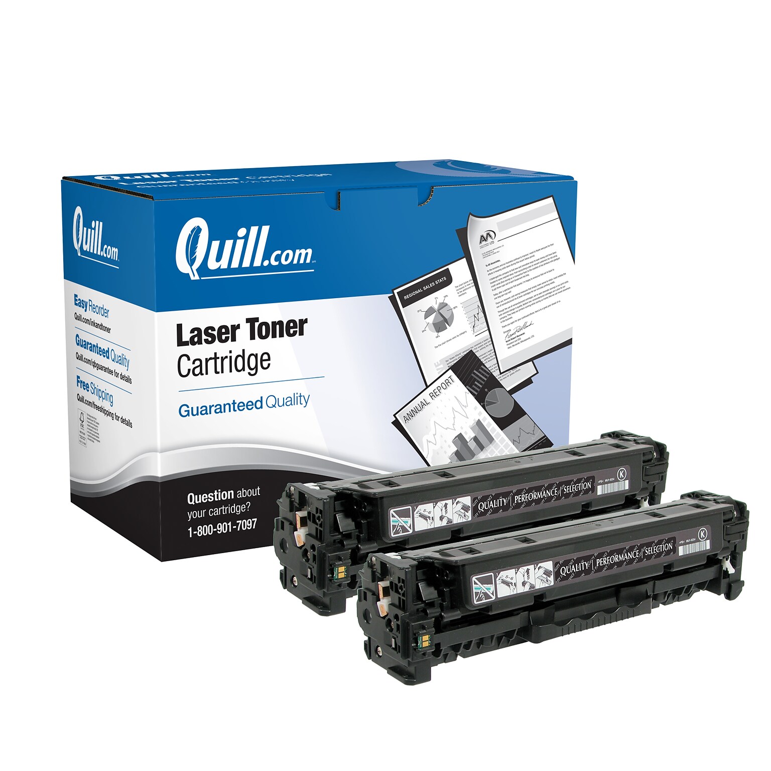Quill Brand® Remanufactured Black Standard Yield Toner Cartridge Replacement for HP 304A (CC530AD), 2/Pack (Lifetime Warranty)
