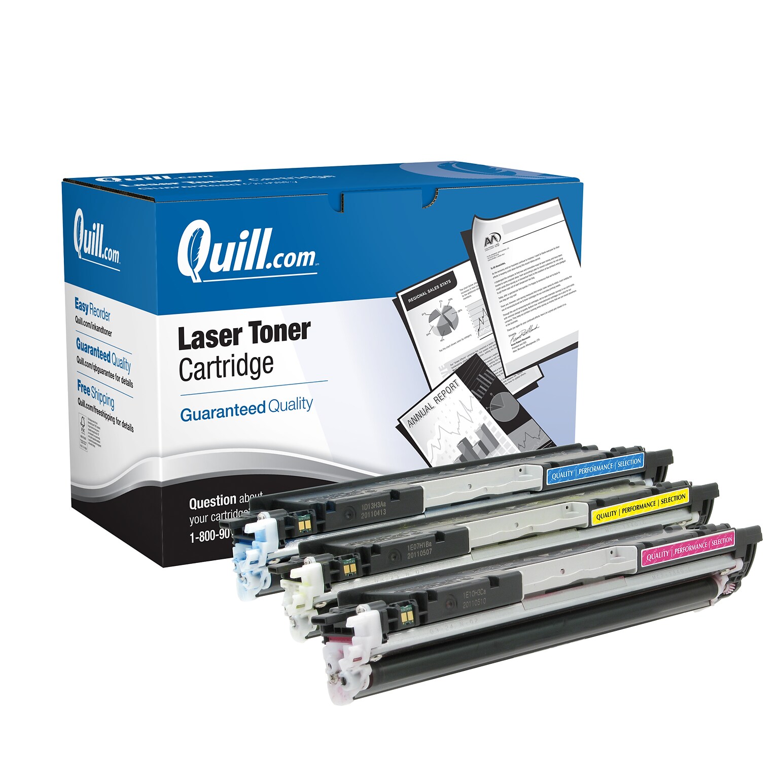 Quill Brand® Remanufactured Cyan/Magenta/Yellow Standard Yield Toner Cartridge Replacement for HP 126A (CF341A), 3/Pack