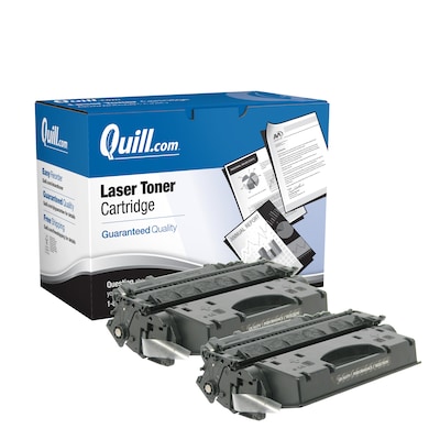 Quill Brand® Remanufactured Black High Yield Toner Cartridge Replacement for HP 05X (CE505XD), 2/Pack (Lifetime Warranty)