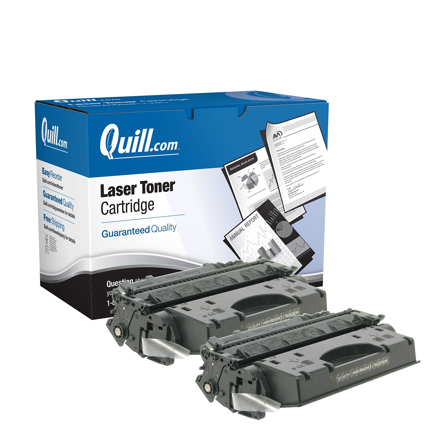 Quill Brand® Remanufactured Black High Yield Toner Cartridge Replacement for HP 05X (CE505XD), 2/Pack (Lifetime Warranty)