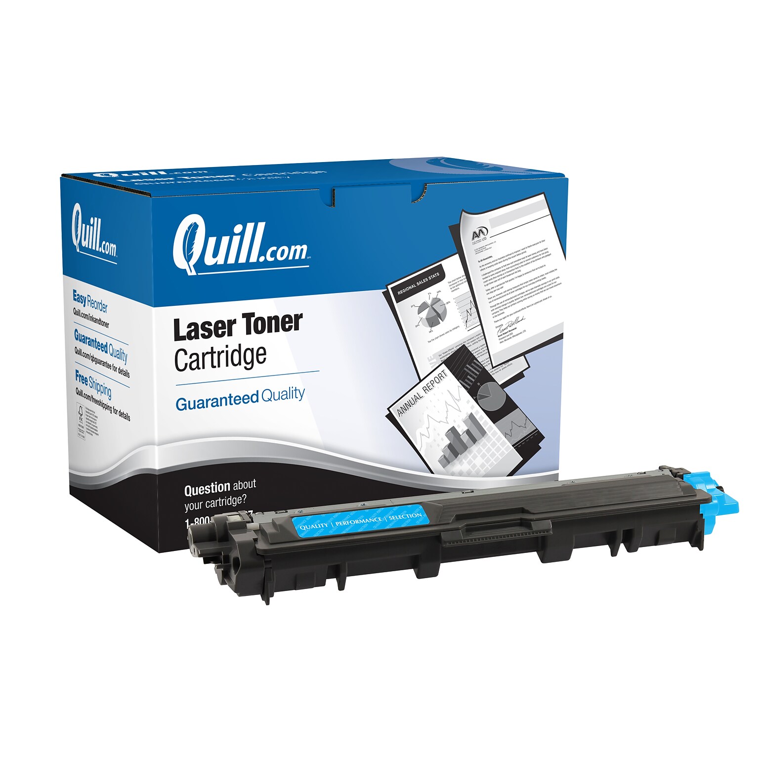 Quill Brand® Remanufactured Cyan High Yield Toner Cartridge Replacement for Brother TN-225 (TN225C) (Lifetime Warranty)