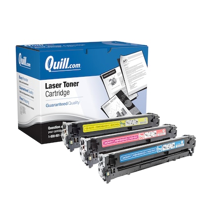 Quill Brand® Remanufactured Cyan/Magenta/Yellow Standard Yield Toner Cartridge Replacement for HP 128A (CF371AM), 3/Pack