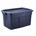 Rubbermaid Roughneck 124 Quart Latching Lid Storage Tote, Dark Indigo Metallic (RMRT310000)