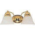 Satco Lighting 2 Light Polished Brass Bath Vanity with Alabaster Glass Shades (STL-SAT603495)