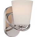 Satco Lighting 1 Light Polished Nickel Bath Vanity with Satin White Glass Shade (STL-SAT324062)