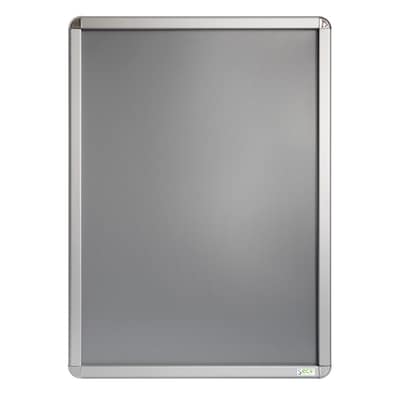 Seco Snapframe Polyvinyl Chloride Poster Board, 24" x 36", Silver (SN2436ROUND)