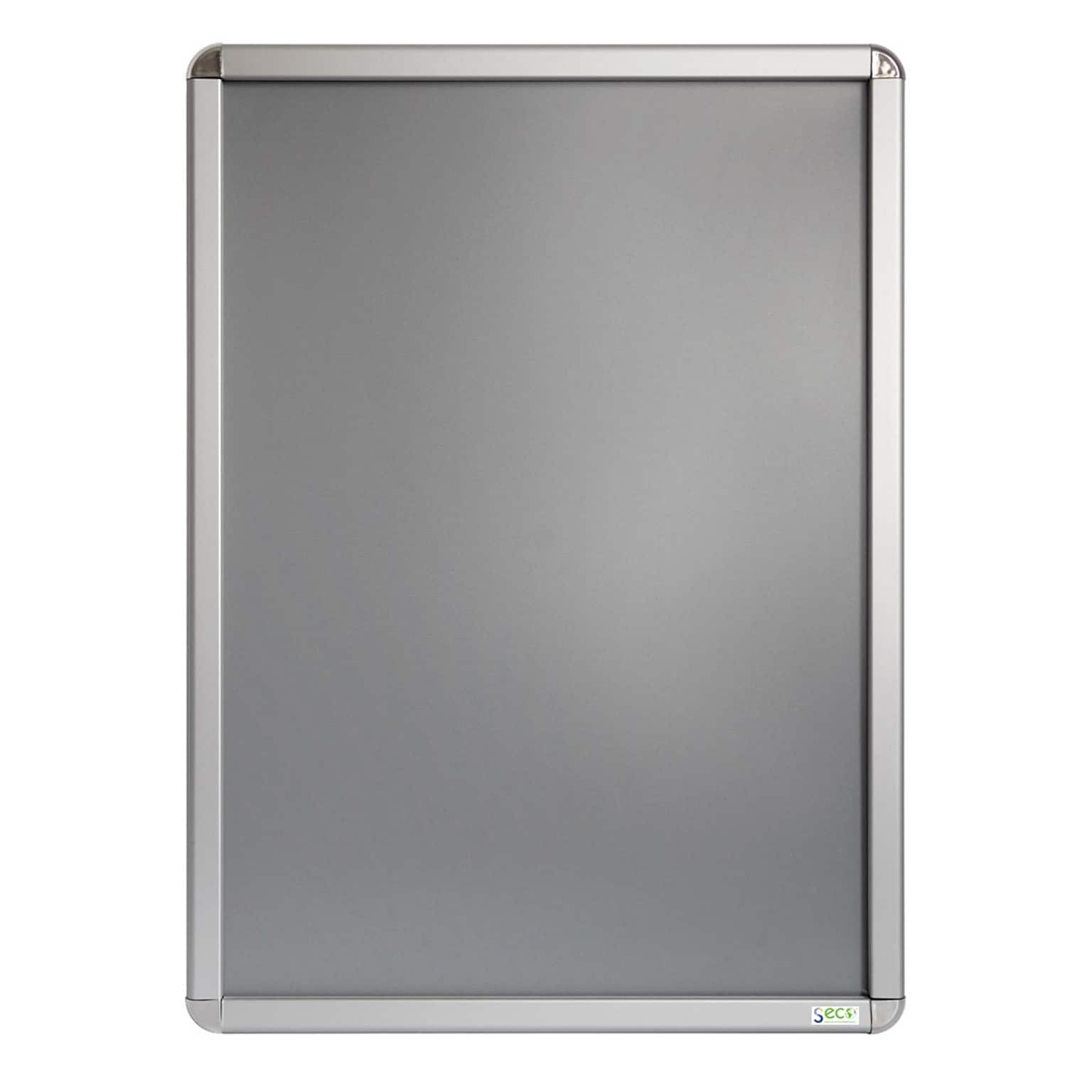 Seco Snapframe Polyvinyl Chloride Poster Board, 24 x 36, Silver (SN2436ROUND)