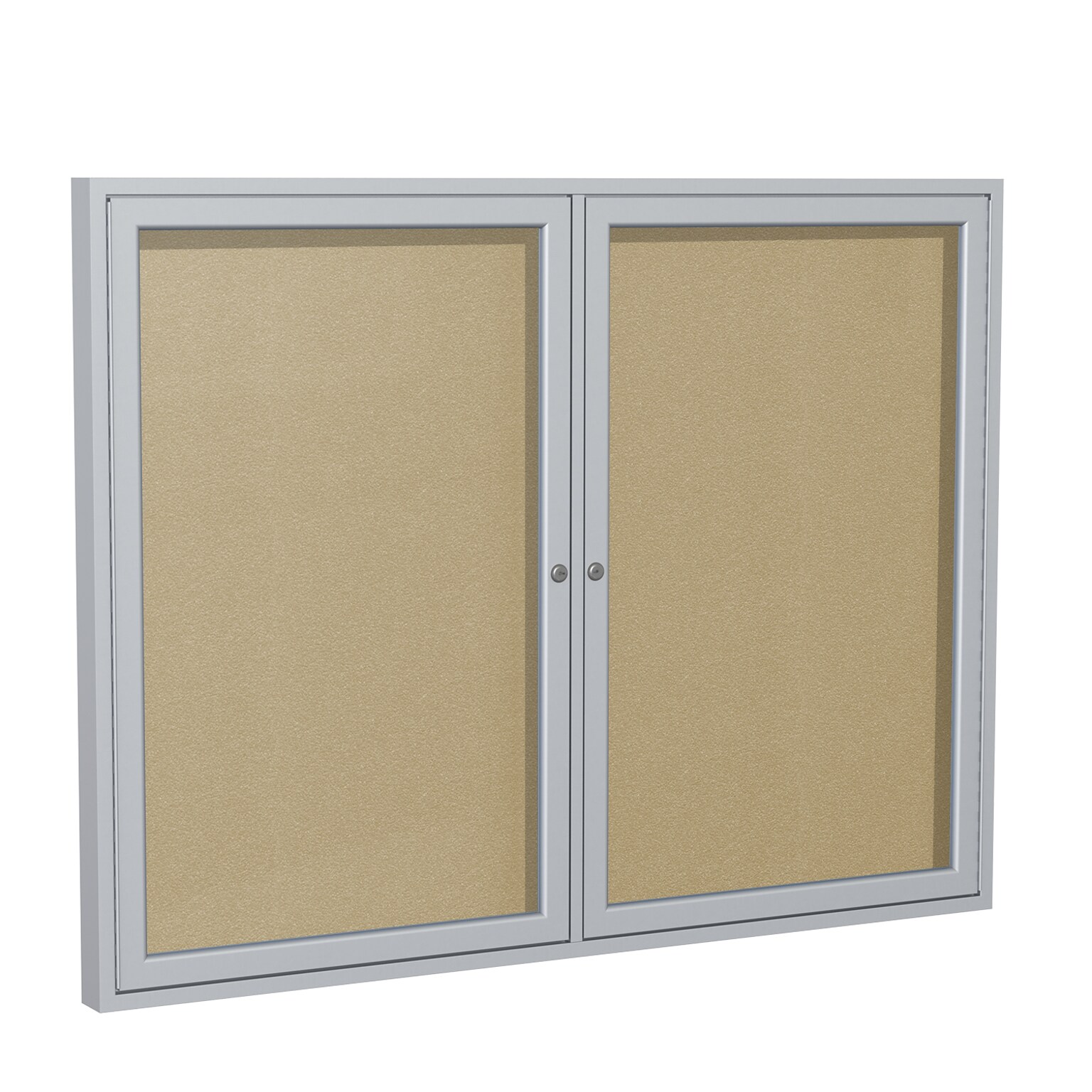 Ghent 3 H x 5 W Enclosed Vinyl Bulletin Board with Satin Frame, 2 Door (PA23660VX-181)