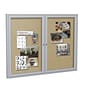 Ghent 3' H x 5' W Enclosed Vinyl Bulletin Board with Satin Frame, 2 Door (PA23660VX-181)