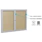 Ghent 3' H x 6' W Enclosed Vinyl Bulletin Board with Satin Frame, 3 Door (PA33672VX-181)