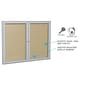 Ghent 3' H x 5' W Enclosed Vinyl Bulletin Board with Satin Frame, 2 Door, Silver (PA23660VX-193)
