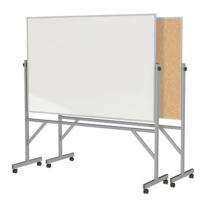 Ghent 4 H x 6 W Reversible Cork Bulletin Board/Whiteboard with Aluminum Frame (ARMK46)