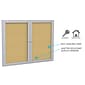 Ghent 3' H x 3' W Enclosed Natural Cork Bulletin Board with Satin Frame, 1 Door (PA13636K)