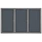 Ghent Ovation 4' H x 6' W Enclosed Fabric Bulletin Board with Gray Frame, 3 Door, Gray (OVG5-F91)