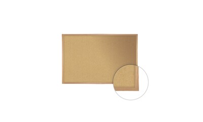 Ghent 3' H x 5' W Natural Cork Bulletin Board with Wood Frame (WK35)