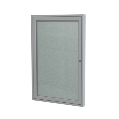 Ghent 3 H x 2 W Enclosed Vinyl Bulletin Board with Satin Frame, 1 Door, Silver (PA13624VX-193)