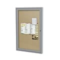 Ghent 24 H x 18 W Enclosed Vinyl Bulletin Board with Satin Frame, 1 Door, Caramel (PA12418VX-181)