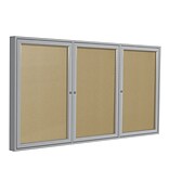 Ghent 3 H x 6 W Enclosed Vinyl Bulletin Board with Satin Frame, 3 Door (PA33672VX-181)
