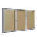 Ghent 4 H x 6 W Enclosed Vinyl Bulletin Board with Satin Frame, 3 Door (PA34872VX-181)