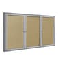 Ghent 3' H x 6' W Enclosed Vinyl Bulletin Board with Satin Frame, 3 Door (PA33672VX-181)