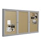 Ghent 3' H x 6' W Enclosed Vinyl Bulletin Board with Satin Frame, 3 Door (PA33672VX-181)