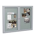 Ghent 3 H x 5 W Enclosed Vinyl Bulletin Board with Satin Frame, 2 Door, Silver (PA23660VX-193)