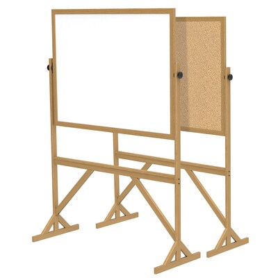 Ghent 3 H x 4 W Reversible Cork Bulletin Board/Whiteboard with Wood Frame (RMK34)