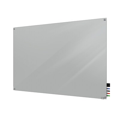 Ghent Harmony 4H x 5W Glass Whiteboard with Square Corners, Gray (HMYSN45GY)