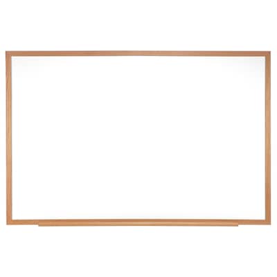 Ghent Magnetic Porcelain Whiteboard with Wood Frame, 4H x 10W (M1W-410-4)