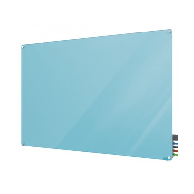 Ghent Harmony 2H x 3W Glass Whiteboard with Radius Corners, Blue (HMYRN23BE)