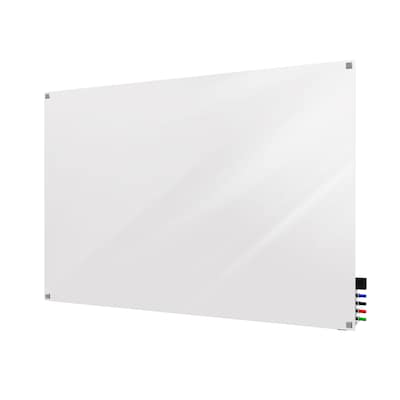 Ghent Harmony 4H x 8W Glass Whiteboard with Square Corners, White (HMYSN48WH)
