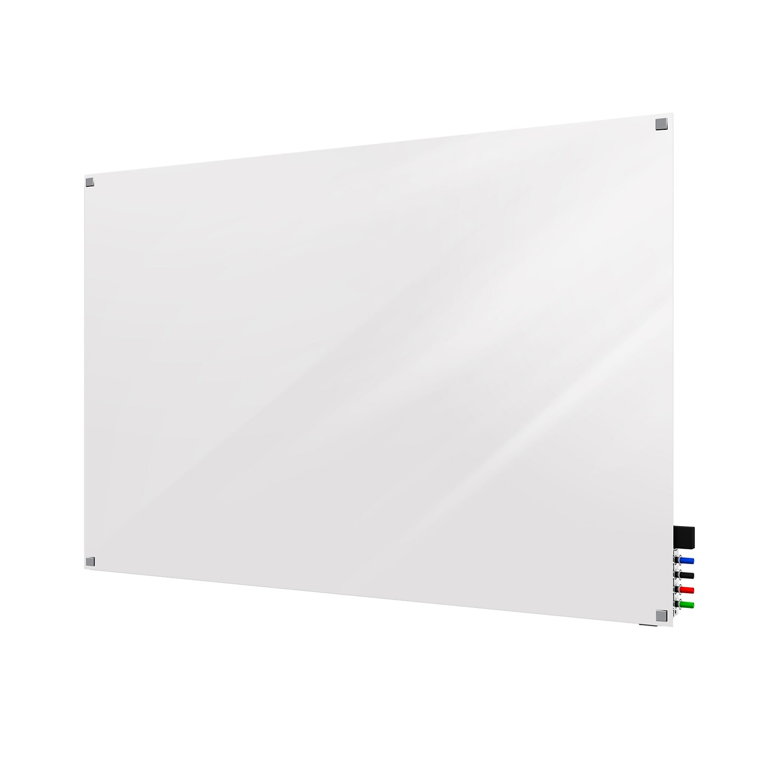 Ghent Harmony 4H x 6W Magnetic Glass Whiteboard with Square Corners, White (HMYSM46WH)