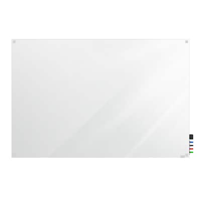 Ghent Harmony 4'H x 6'W Magnetic Glass Whiteboard with Square Corners, White (HMYSM46WH)