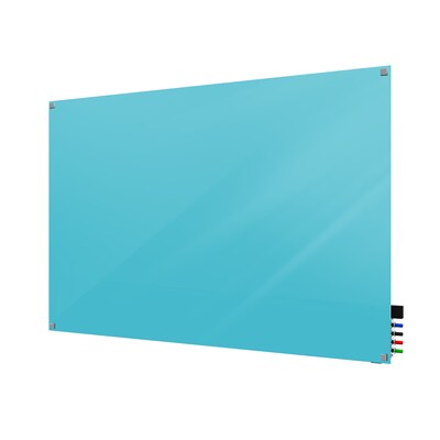 Ghent Harmony 2H x 3W Magnetic Glass Whiteboard with Square Corners, Blue (HMYSM23BE)
