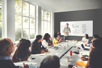 Ghent Harmony Glass Whiteboard with Radius Corners, 4'H x 6'W (HMYRN46WH)
