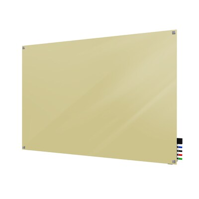 Ghent Harmony 4H x 8W Glass Whiteboard with Square Corners, Beige (HMYSN48BG)