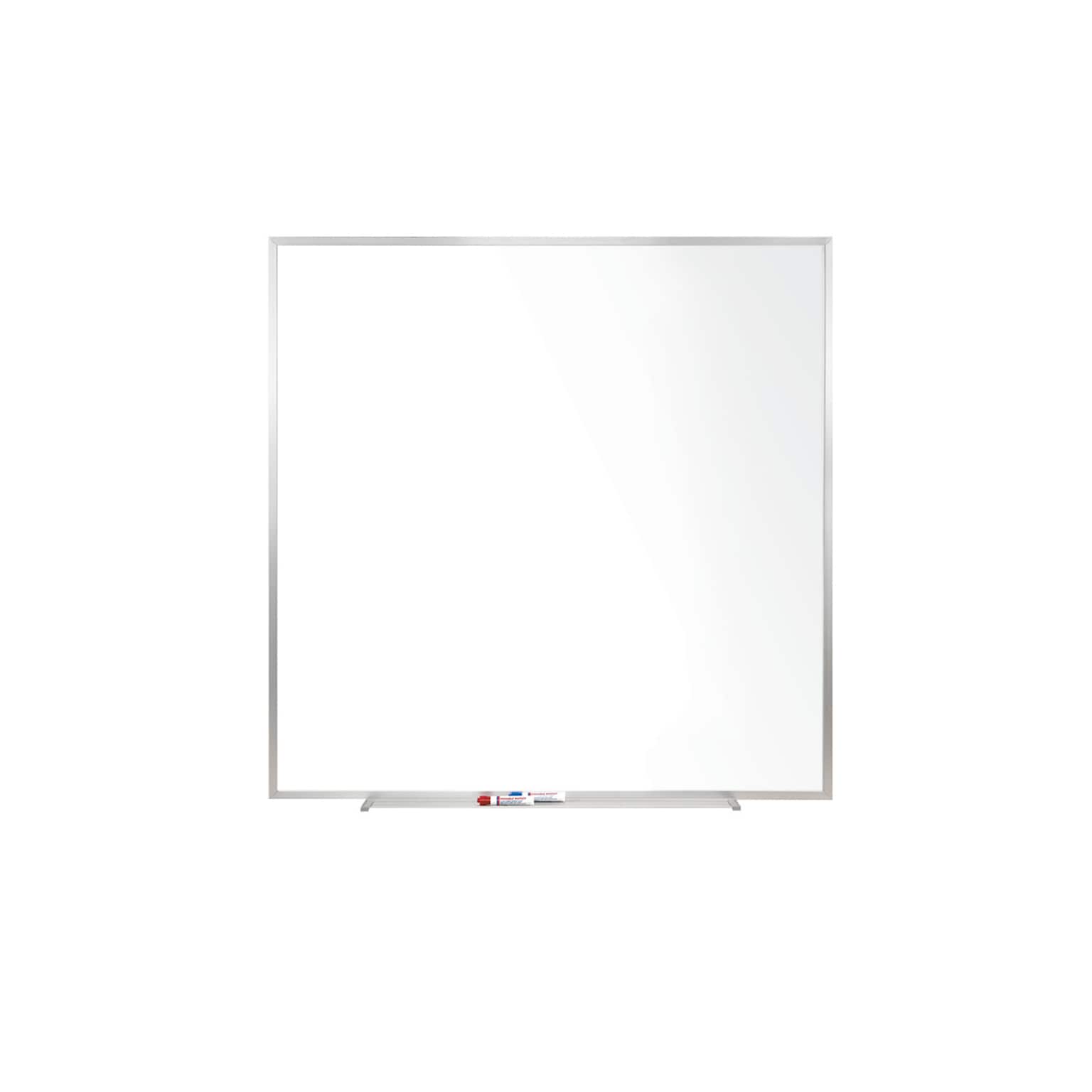 Ghent Magnetic Porcelain Dry-Erase Whiteboard, Aluminum Frame, 4H x 4W (M1-44-4)