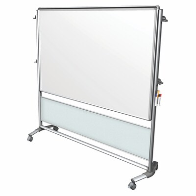 Ghent Nexus IdeaWall 76H x 76W Mobile 2-Sided Porcelain Magnetic Whiteboard (NEX206MW-FR)
