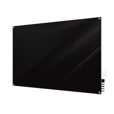 Ghent Harmony 4H x 6W Magnetic Glass Whiteboard with Square Corners, Black (HMYSM46BK)