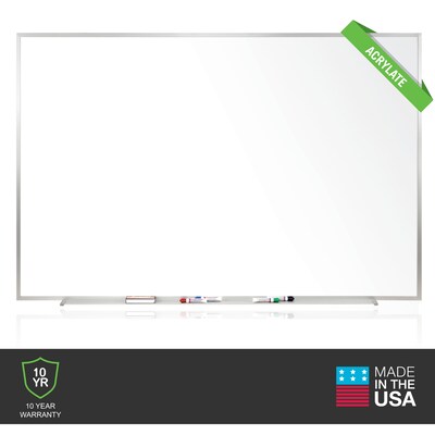 Ghent Non-Magnetic Whiteboard with Aluminum Frame, 4'H x 12'W (M2-412-4)