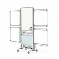 Ghent Nexus Easel+ 76H x 32W Mobile 2-Sided Porcelain Magnetic Whiteboard with Tablet Storage, 8 Tablets (NEX204EP8-FR)