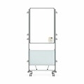 Ghent Nexus Easel+ 76H x 32W Mobile 2-Sided Porcelain Magnetic Whiteboard with Tablet Storage (NEX204EP-FR)
