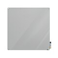 Ghent Harmony 4H x 4W Glass Whiteboard with Radius Corners, Gray (HMYRN44GY)