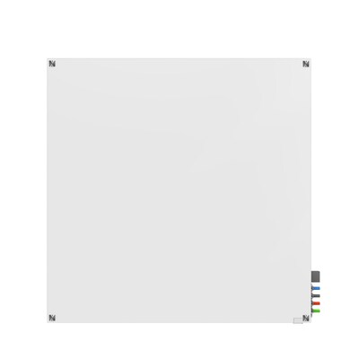 Ghent Harmony Magnetic Glass Whiteboard with Square Corners, 4H x 4W, White (HMYSM44WH)