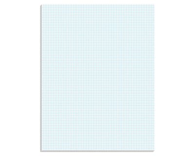 Ampad® Graph Writing Pad 8-1/2x11, Quad Ruling Graph Paper, 8  Squares/Inch, White, 50 Sheets/Pad