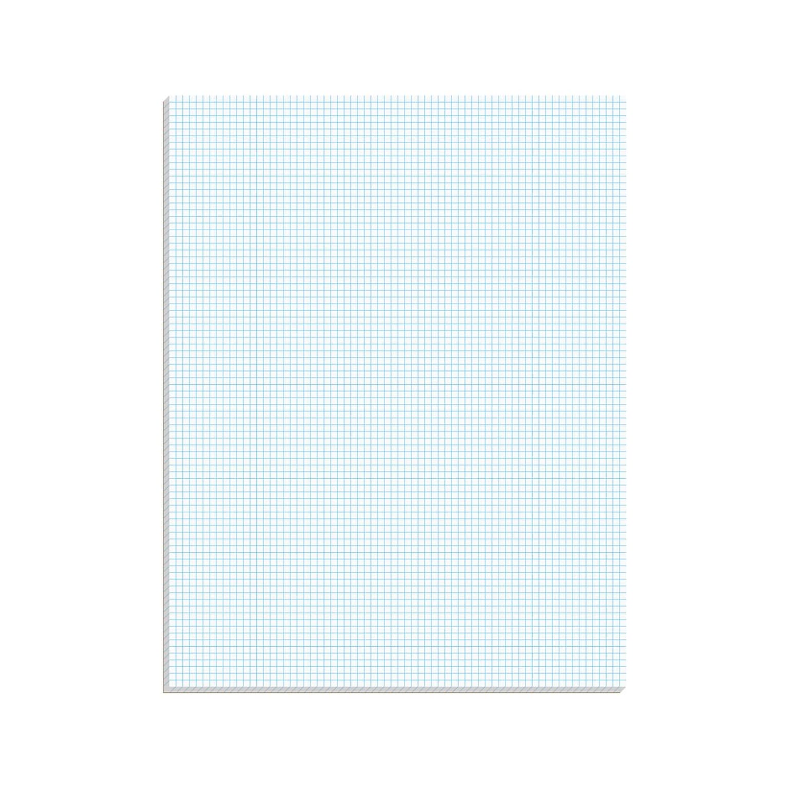 Ampad Graph Writing Pad 8-1/2x11, Quad Ruling Graph Paper, 8 Squares/Inch, White, 50 Sheets/Pad